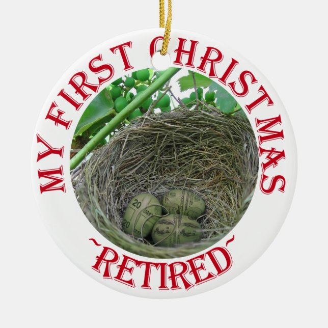 Money Nest Eggs Ceramic Ornament (Front)