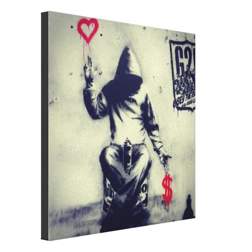 Money or Love Graffiti Canvas Print | Zazzle