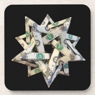 Money Origami Five Intersecting Tetrahedra Beverage Coaster