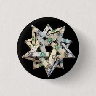 Money Origami Five Intersecting Tetrahedra Button