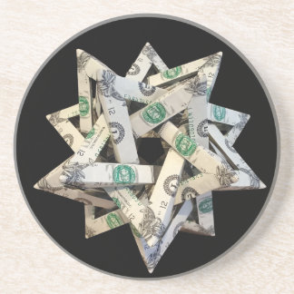 Money Origami Five Intersecting Tetrahedra Coaster