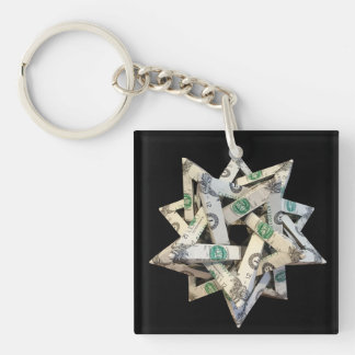 Money Origami Five Intersecting Tetrahedra Keychain