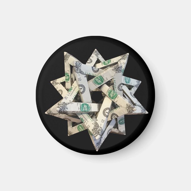 Money Origami Five Intersecting Tetrahedra Magnet (Front)