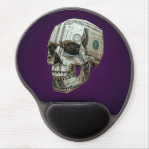 Money Origami Human Skull Gel Mouse Pad