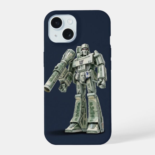 Money Origami Mega Tron Robot iPhone 15 Case (Back)