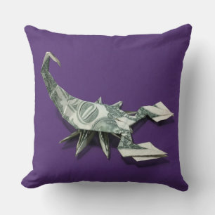 Money Origami Scorpion Throw Pillow