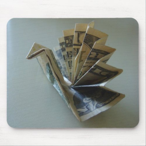 Money Origami Turkey Side Mouse Pad