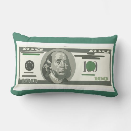 Money Pillows 100 Dollar Bill Lumbar Pillow