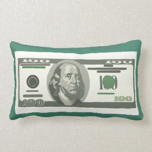 Money Pillows, 100 Dollar Bill Lumbar Pillow