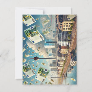 Money Rains Over Düsseldorf - Unique City Postcard