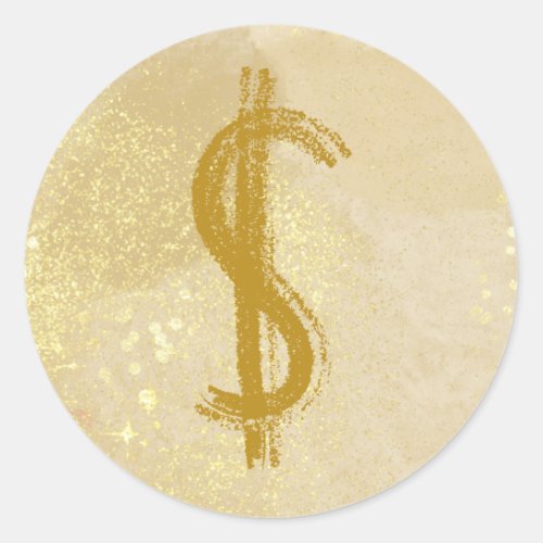 Money Reiki Infused Dollar Symbol Classic Round Sticker
