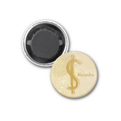 Money Reiki Infused Golden Dollar Symbol Magnet