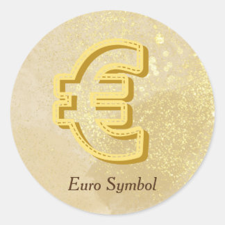 Money Reiki Infused Yellow Euro Symbol Classic Round Sticker
