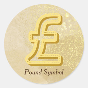 Money Reiki Infused Yellow Pound Symbol Classic Round Sticker