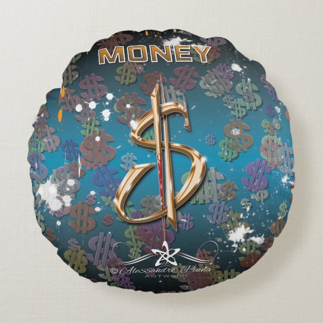 MONEY ROUND PILLOW (Front)
