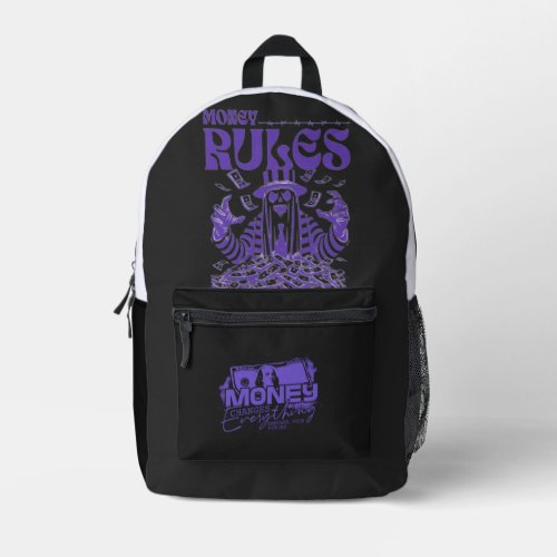 Money Rules – Power and Wealth Illustration Printed Backpack