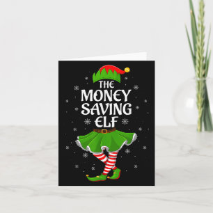 Money Saving Elf Christmas Family Girls Women Elf Card