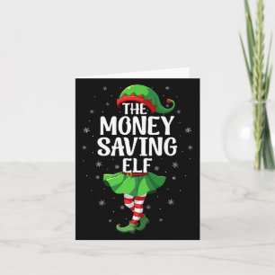 Money Saving Elf Christmas Girls Women Elf Squad X Card