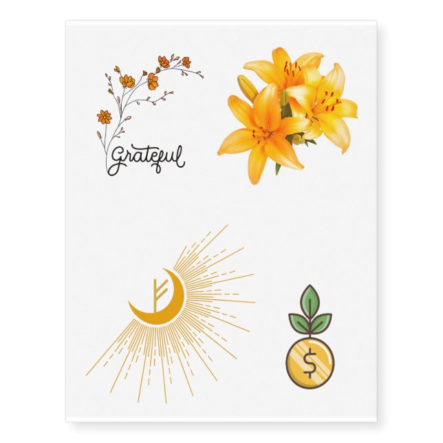 Money Spell Ritual Temporary Tattoos - Witchcraft (Front)