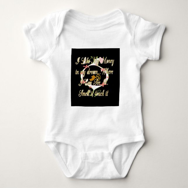 Money talks in my dreams and I love it.png Baby Bodysuit (Front)