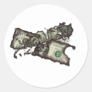 Money To Burn Classic Round Sticker