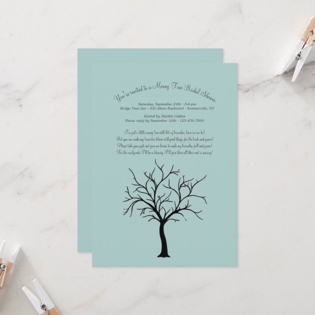 Money Tree Bridal Shower Invitations