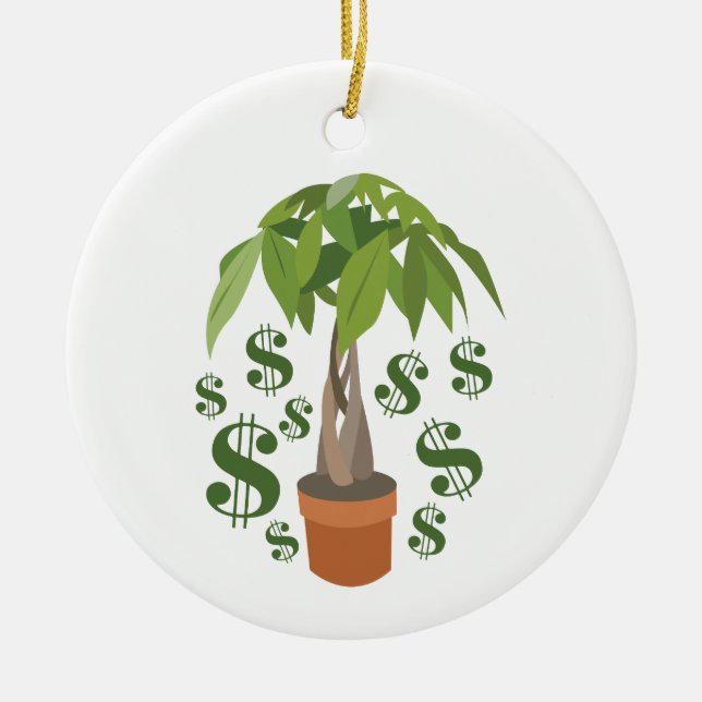 Money Tree Ceramic Ornament (Front)