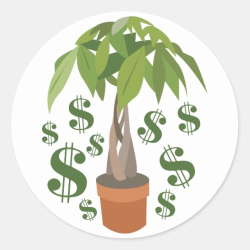 Money Tree Classic Round Sticker