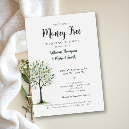 Money Tree Classy Couple Wedding Bridal Shower Invitation