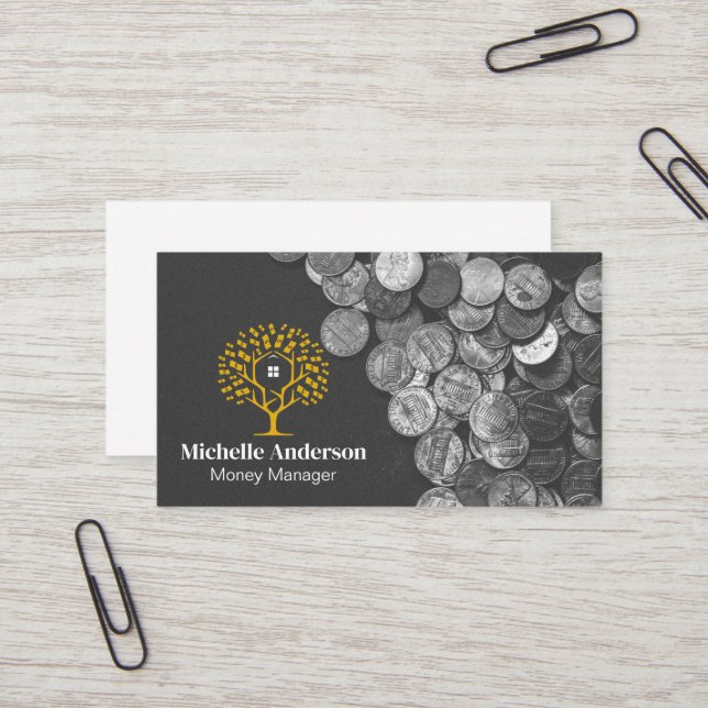 Money Tree | Coins Business Card (Front/Back In Situ)