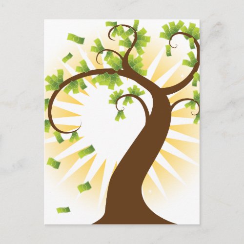 Money Tree Financial Growth Icon Postcard