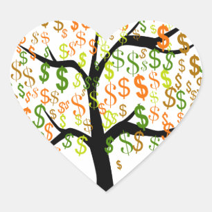 Money Tree Heart Sticker