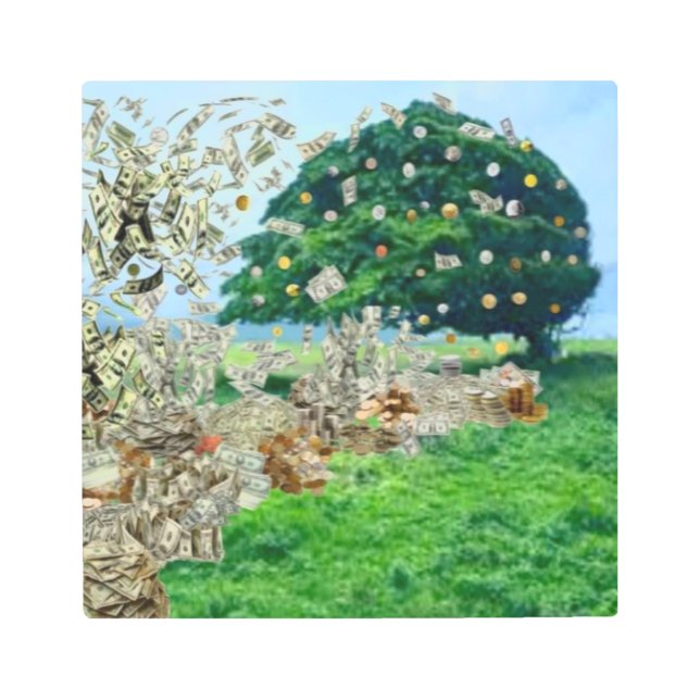 Money Tree Metal Wall Art (Front)