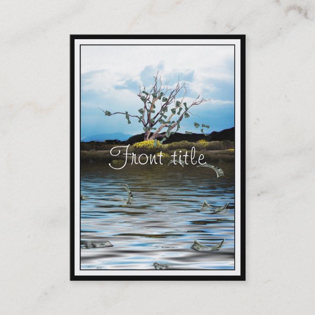 Money Tree on a Windy Day Business Card (Front)