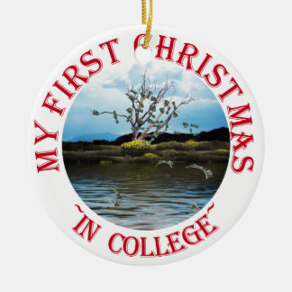 Money Tree on a Windy Day Ceramic Ornament