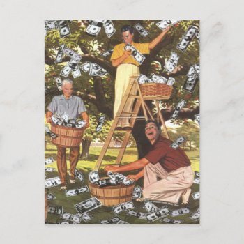 Money Tree Postcard by WinstonSmithArt at Zazzle