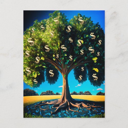Money Tree Prosperity Wealth Abundance Blessing Postcard