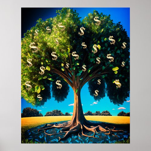 Money Tree Prosperity Wealth Abundance Blessing Poster