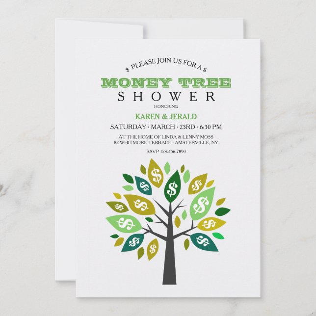 Money Tree Shower Invitation (Front)