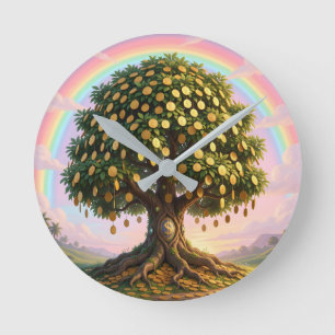 Money tree wall clock