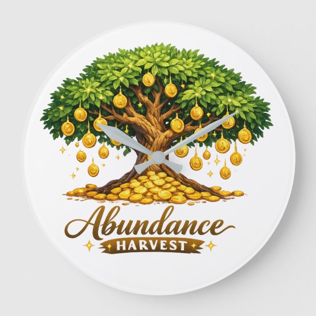 Money Tree Wall Clock Every Coin Has Roots (Front)