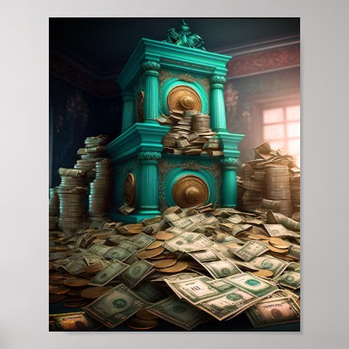 Money Wealth Prosperity Abundance Treasure Room Poster