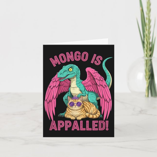 Mongo is Appalled Gaming Raptor Cat Funny Retro Card (Front)