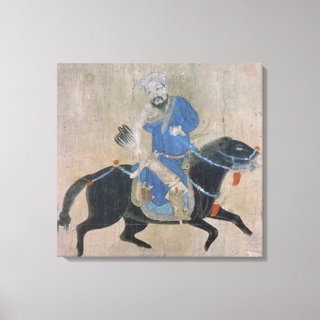 Mongol archer on horseback canvas print (Front)
