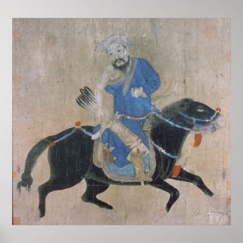 Mongol archer on horseback poster