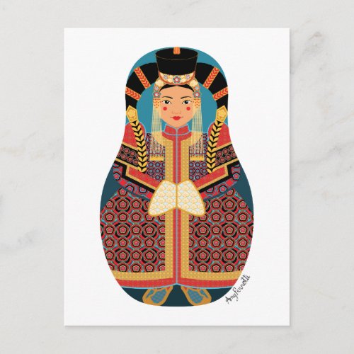 Mongol Matryoshka Postcard