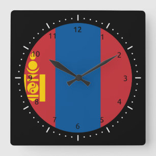 Mongol (Mongolian) flag Wall Clock