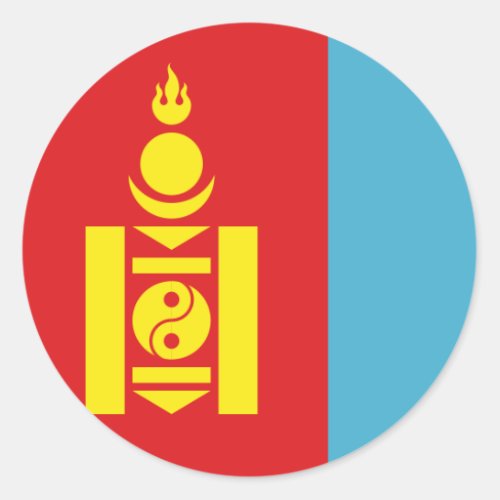mongolia classic round sticker