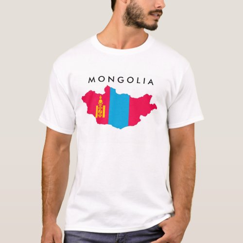 mongolia country flag map shape symbol T_Shirt