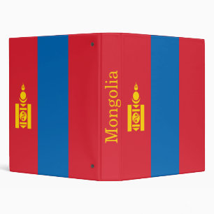 Mongolia Flag 3 Ring Binder